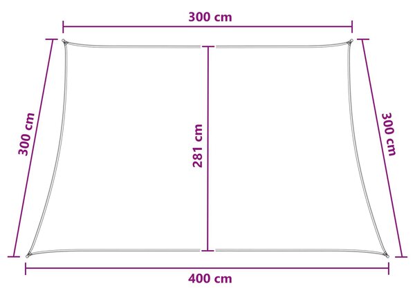 VidaXL Napernyő Vászon Világosszürke és fehér 3 / 4 x 3 m HDPE