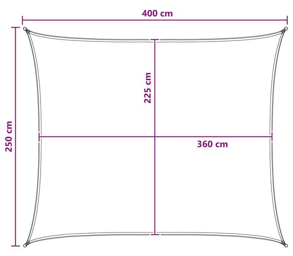 VidaXL Napernyő Vászon Kék és Fehér 2,5 x 4 m HDPE