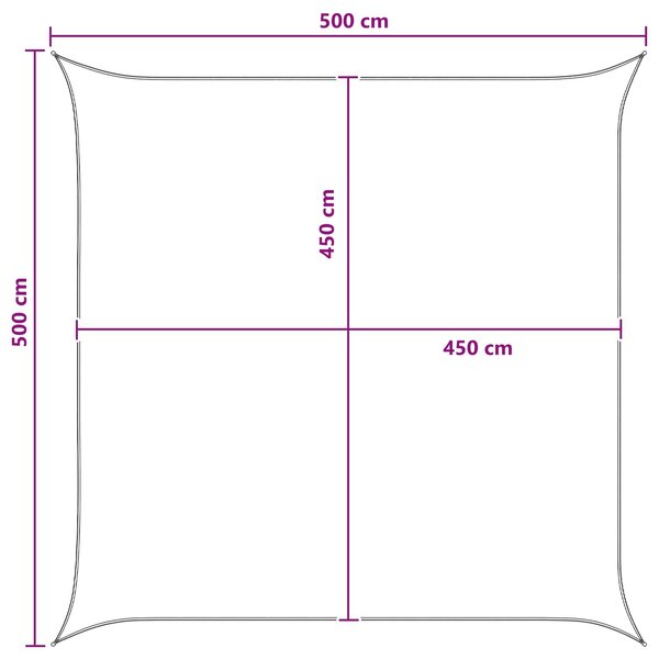 VidaXL Napernyő Vászon Antracit és Fehér 5 x 5 m HDPE