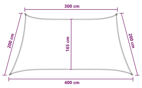 VidaXL Napernyő Vászon Sárga és Fehér 3 / 4 x 2 m HDPE