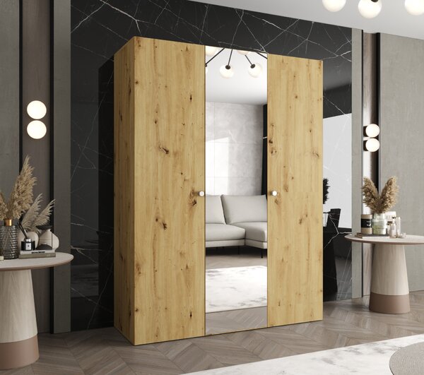 Ruhásszekrény 150 cm Parna 2 (artisan tölgy + ezüst)