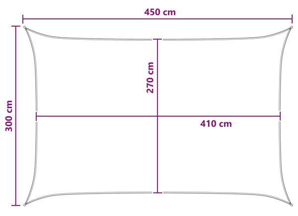 VidaXL Napernyő Vászon Kék és Fehér 3 x 4,5 m HDPE