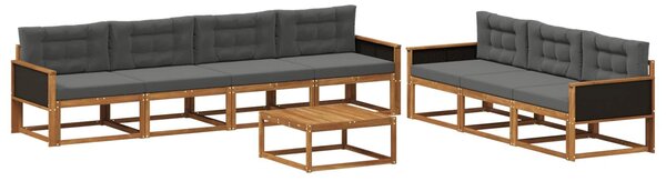 VidaXL Kültéri kanapé szett párnával 8 pcs Természetes és antracit