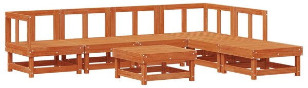 VidaXL Kerti lounge szett 7 pcs Viaszbarna Tömör Fenyőfa