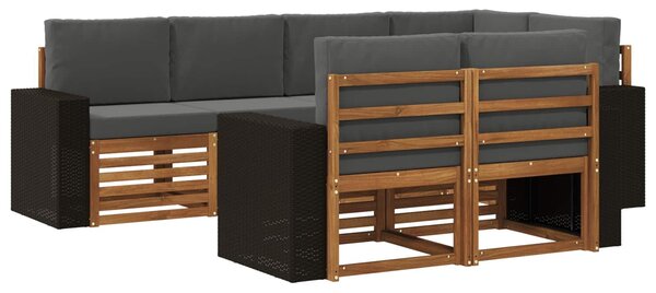 VidaXL Szegmentált kanapé szett párnával 7 pcs Természetes és antracit