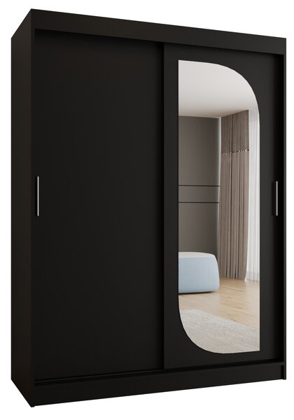 Ruhásszekrény 150 cm Lulu (fekete). Akció -24%