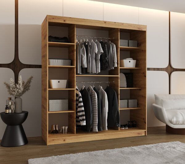 Ruhásszekrény 180 cm Ulta (artisan tölgy). Akció -25%