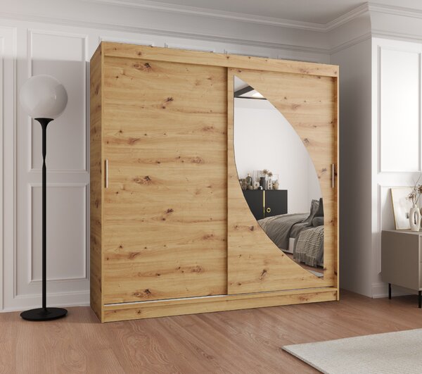 Ruhásszekrény 200 cm Milain (artisan tölgy). Akció -23%