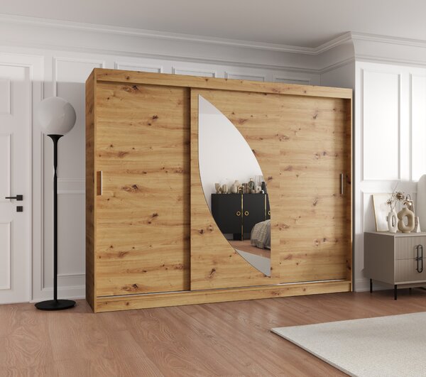 Ruhásszekrény 250 cm Milain (artisan tölgy). Akció -24%