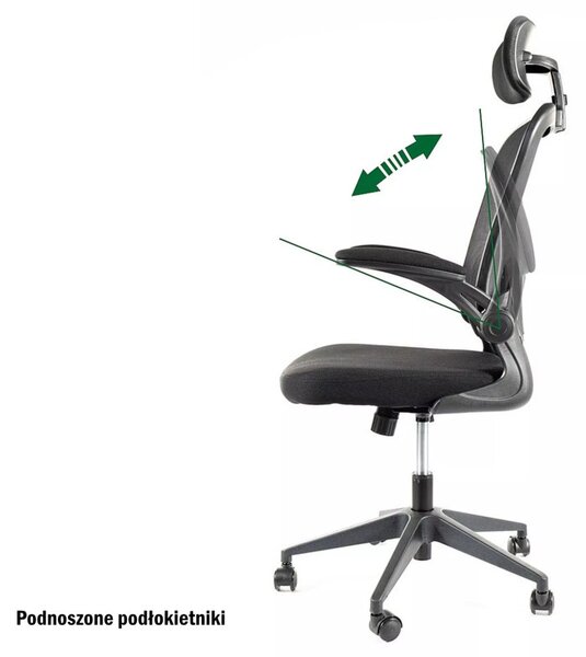 Q-060 Ergonomikus Hálós Forgószék Fekete
