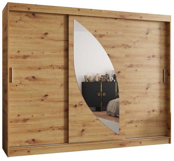 Ruhásszekrény 250 cm Milain (artisan tölgy). Akció -24%