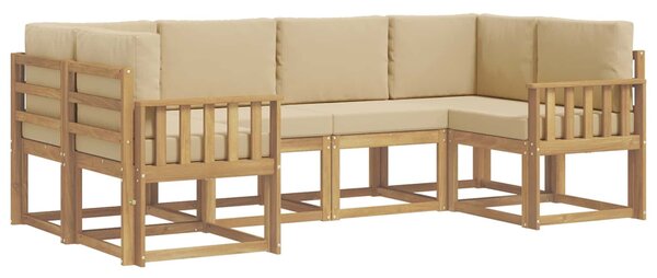 VidaXL Kültéri kanapé szett párnával 6 pcs Fehér és Bézs