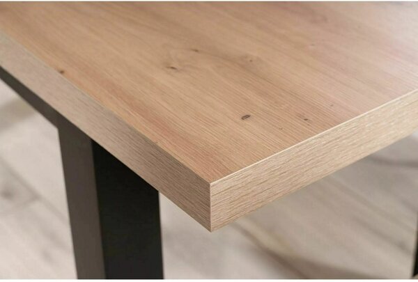 Presto Artisan Kihúzható Étkezőasztal Laminált Tölgy-Fekete