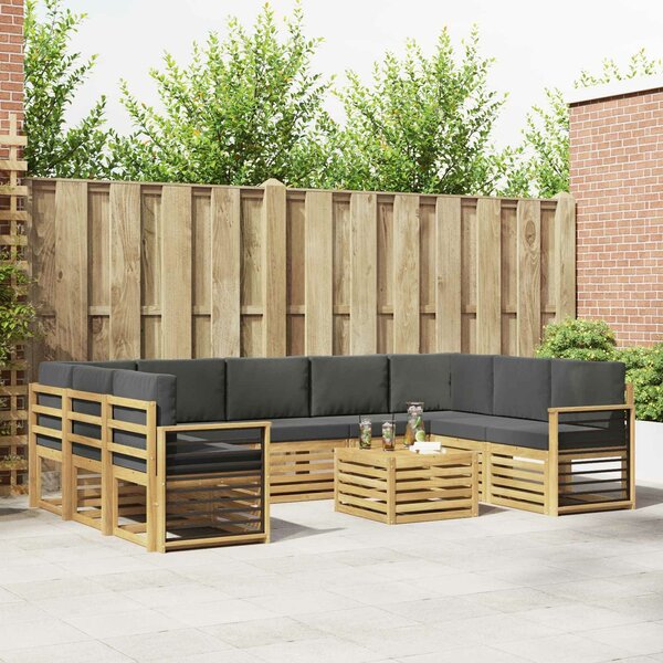 VidaXL Kültéri kanapé szett 8 pcs Fehér és antracit 59 x 59 x 37 cm
