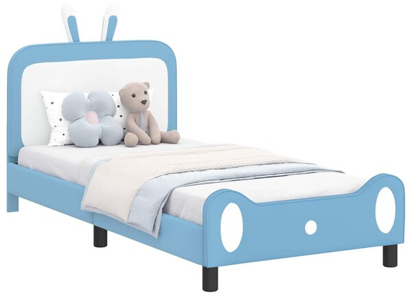 VidaXL Gyerekágy kerettel Kék 80 x 200 cm PU