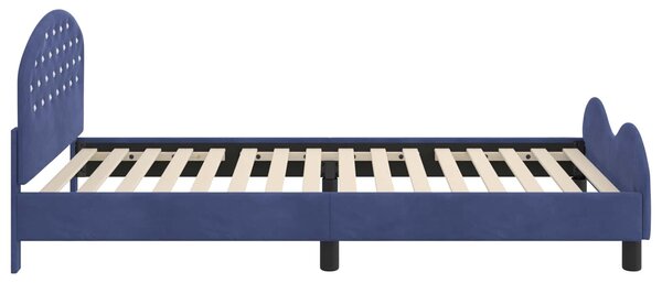 VidaXL Gyerekágy kerettel Rendőrségi kék 90 x 200 cm Bársony