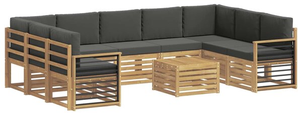 VidaXL Kültéri kanapé szett 8 pcs Fehér és antracit 59 x 59 x 37 cm