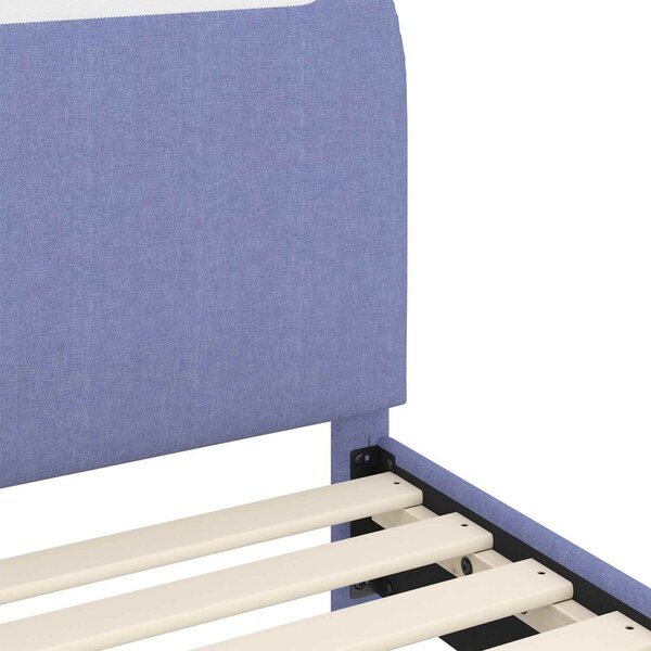 VidaXL Gyerekágy kerettel fejtámlával Farmerkék 80 x 200 cm Szövet