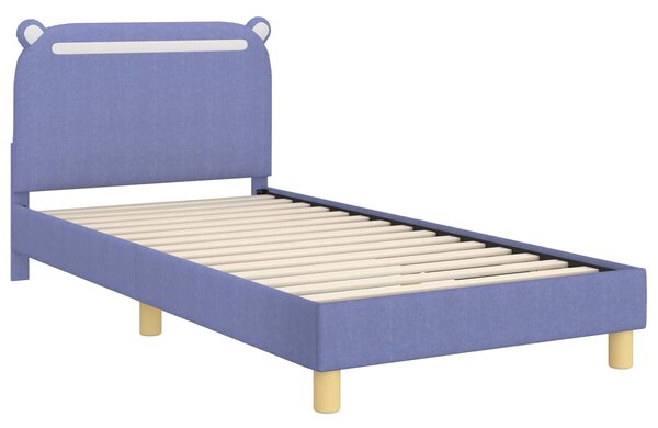VidaXL Gyerekágy kerettel fejtámlával Farmerkék 80 x 200 cm Szövet