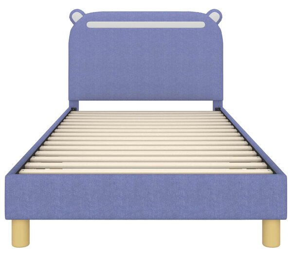 VidaXL Gyerekágy kerettel fejtámlával Farmerkék 80 x 200 cm Szövet