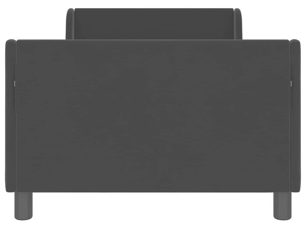 VidaXL Gyerekágy kerettel fejtámlával Fekete 80 x 200 cm Bársony
