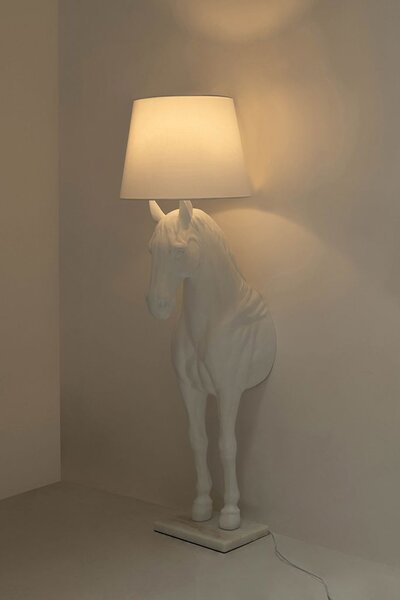 King Home Horse Stand M Ló Alakú Állólámpa Üvegszálas Fehér