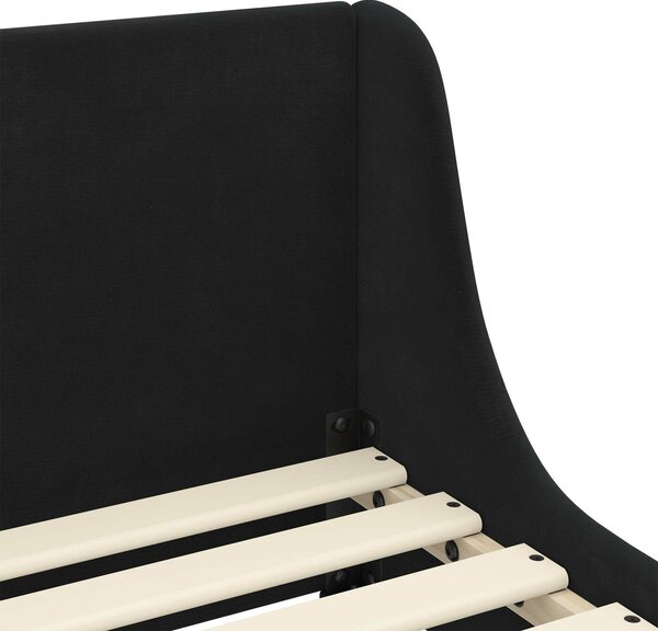 VidaXL Gyerekágy kerettel fejtámlával Fekete 80 x 200 cm Bársony