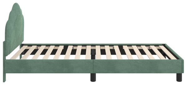 VidaXL Gyerekágy kerettel fejtámlával Tengeri Zöld 80 x 200 cm Bársony