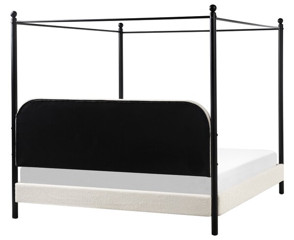 Baldachinos ágy Buklé DANNEMOIS 180 x 200 cm Törtfehér