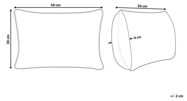2 db díszpárna BANORI Vászon 30 x 50 cm Fekete Egyszínű