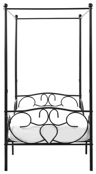 Baldachinos ágy Fém SORMERY 90 x 200 cm Fekete