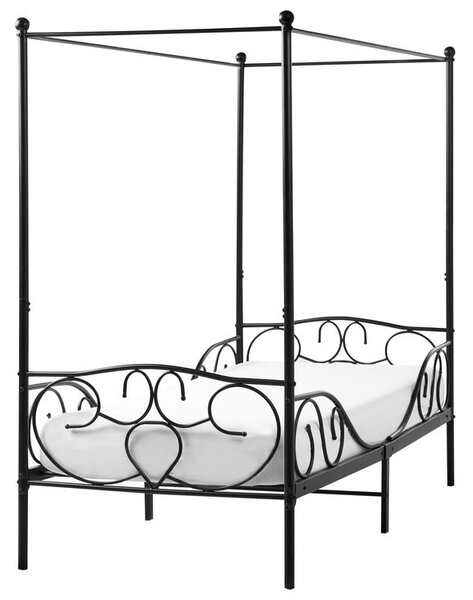 Baldachinos ágy Fém SORMERY 90 x 200 cm Fekete