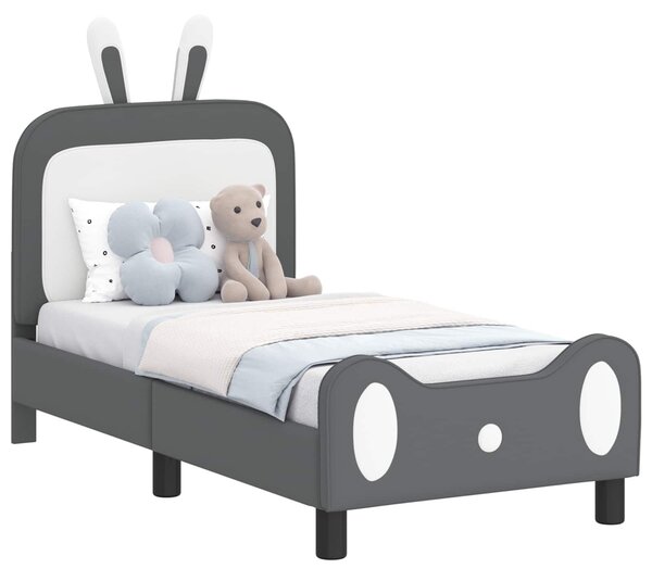 VidaXL Gyerekágy keret fejtámlával Világosszürke 70 x 140 cm PU