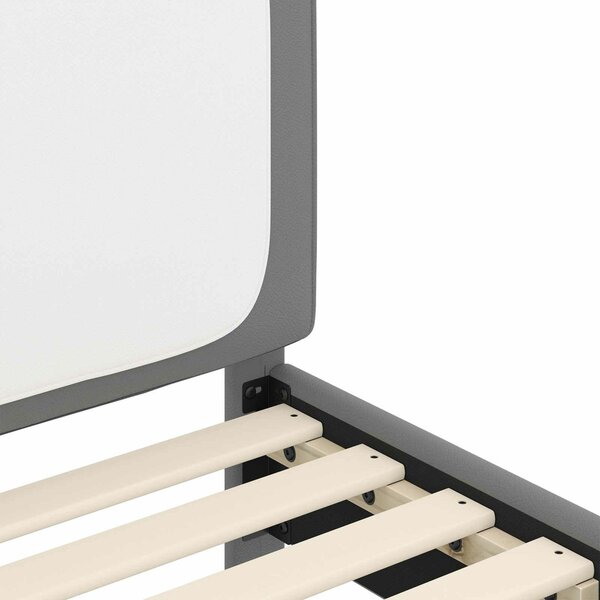 VidaXL Gyerekágy keret fejtámlával Világosszürke 70 x 140 cm PU