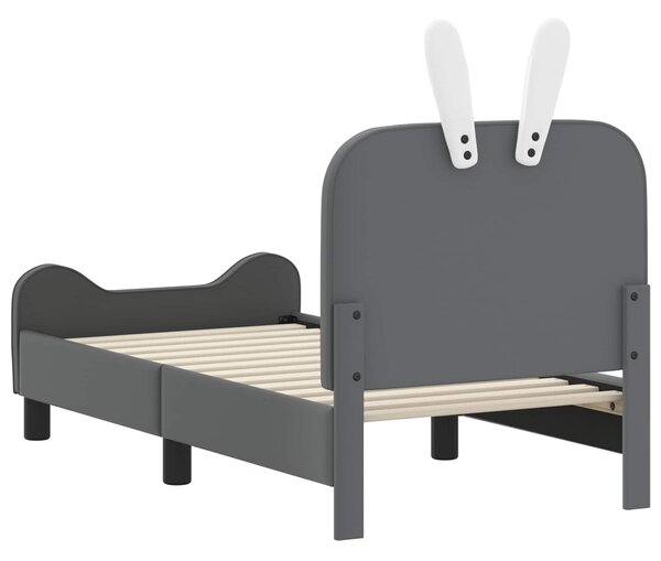 VidaXL Gyerekágy keret fejtámlával Világosszürke 70 x 140 cm PU