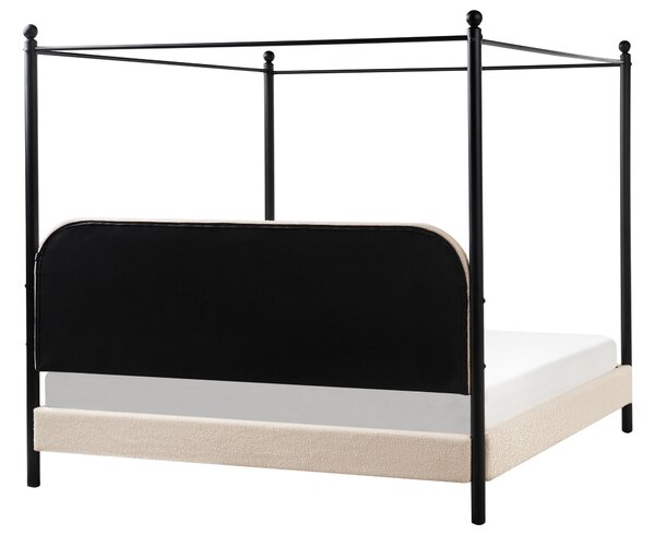 Baldachinos ágy Buklé DANNEMOIS 180 x 200 cm Bézs