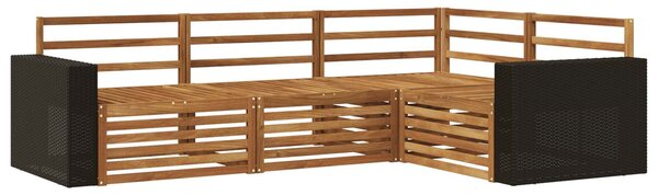 VidaXL Kültéri kanapé szett 4 pcs Természetes 255,5 x 176,5 x 73 cm