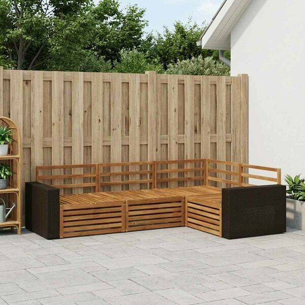 VidaXL Kültéri kanapé szett 4 pcs Természetes 255,5 x 176,5 x 73 cm