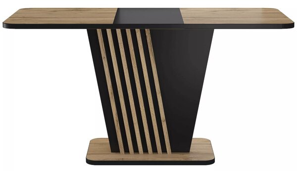 Nevio Artisan Kihúzható Étkezőasztal Laminált Tölgy-Fekete Modern