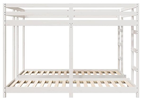 VidaXL Háromszintes emeletes ágykeret Fehér 200 x 200 cm Tömör fenyőfa