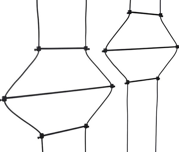 King Home Flusso Line 4 Geometrikus Fekete LED Függőlámpa
