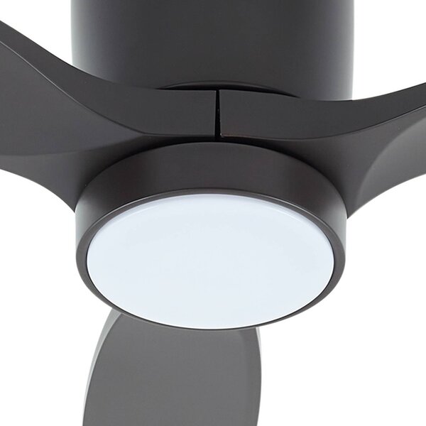 Lucande LED mennyezeti ventilátor Sorin, fekete, DC, csendes, IP44, Fekete, Dolgozószoba / Iroda, fém, Modern