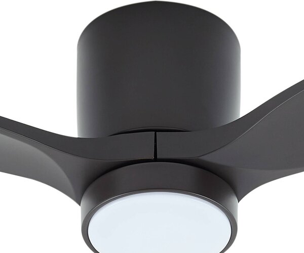 Lucande LED mennyezeti ventilátor Sorin, fekete, DC, csendes, IP44, Fekete, Dolgozószoba / Iroda, fém, Modern