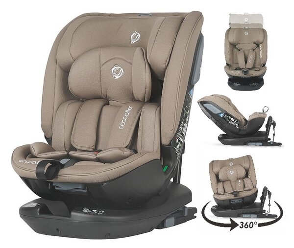 Coccolle Velsa iSize 360°-ban forgatható ISOFIX gyermekülés (40-150 cm) - Taupe brown