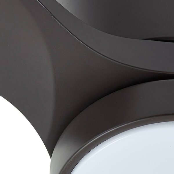 Lucande LED mennyezeti ventilátor Sorin, fekete, DC, csendes, IP44, Fekete, Dolgozószoba / Iroda, fém, Modern