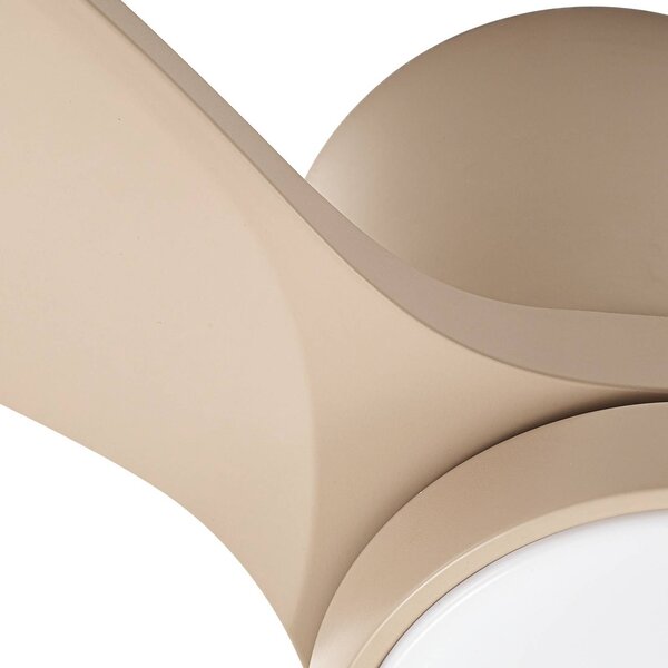 Lucande LED mennyezeti ventilátor Sorin, bézs, DC, csendes, IP44, Krém / borostyánsárga, Nappali / Étkező, fém, Modern