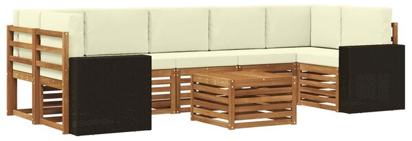 VidaXL Kültéri kanapé szett párnával 8 pcs Természetes és krémszínű