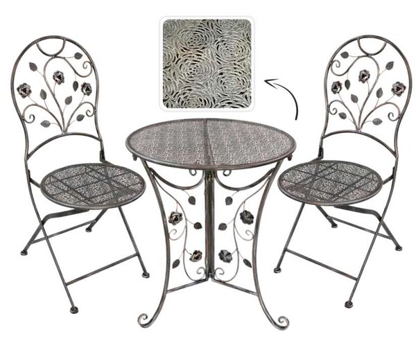 GardenLine 2 személyes vintage Balkon szett - szürke