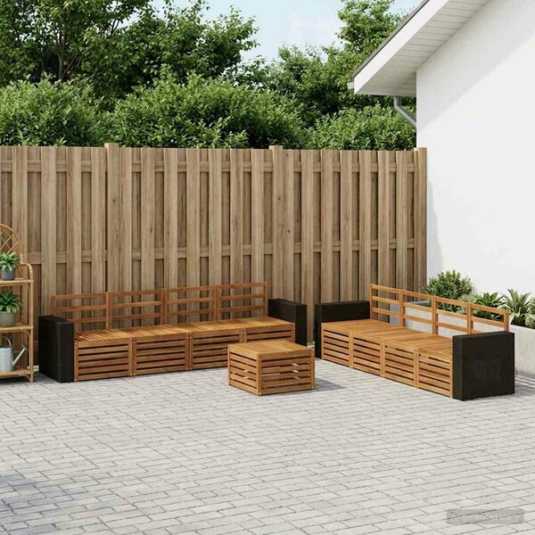 VidaXL Ülőgarnitúrák 9 pcs Tömör Akácfa