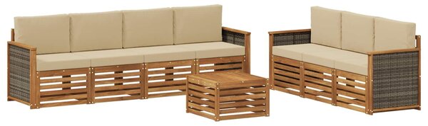 VidaXL Ülőgarnitúrák párnával 8 pcs Tömör Akácfa